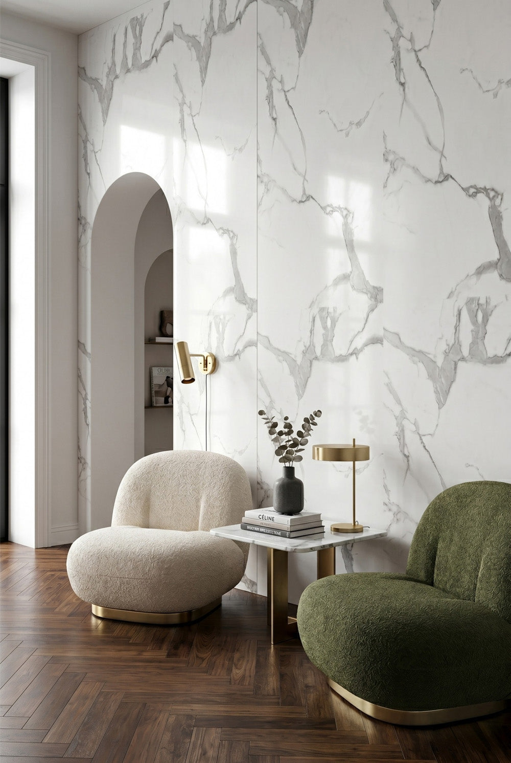 SPC-wandpaneel - Bianco Carrara (Mat) - Marmerlook - 120 x 260 cm
