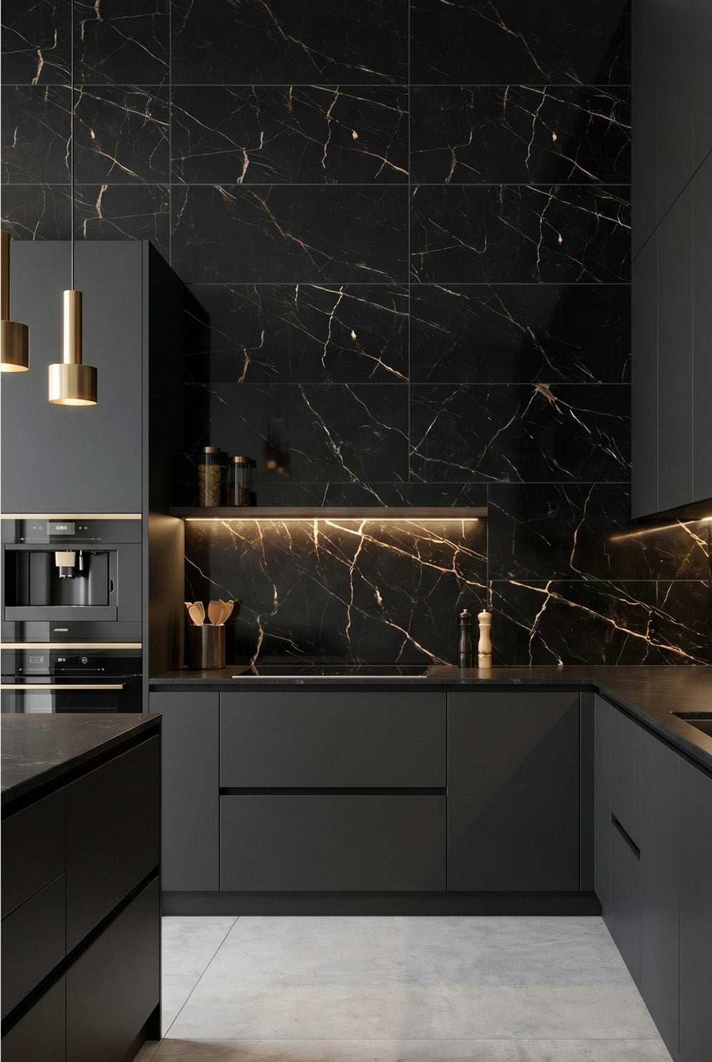 SPC-wandpaneel - Calacatta Zwart - Marmerlook - 60 x 120 cm