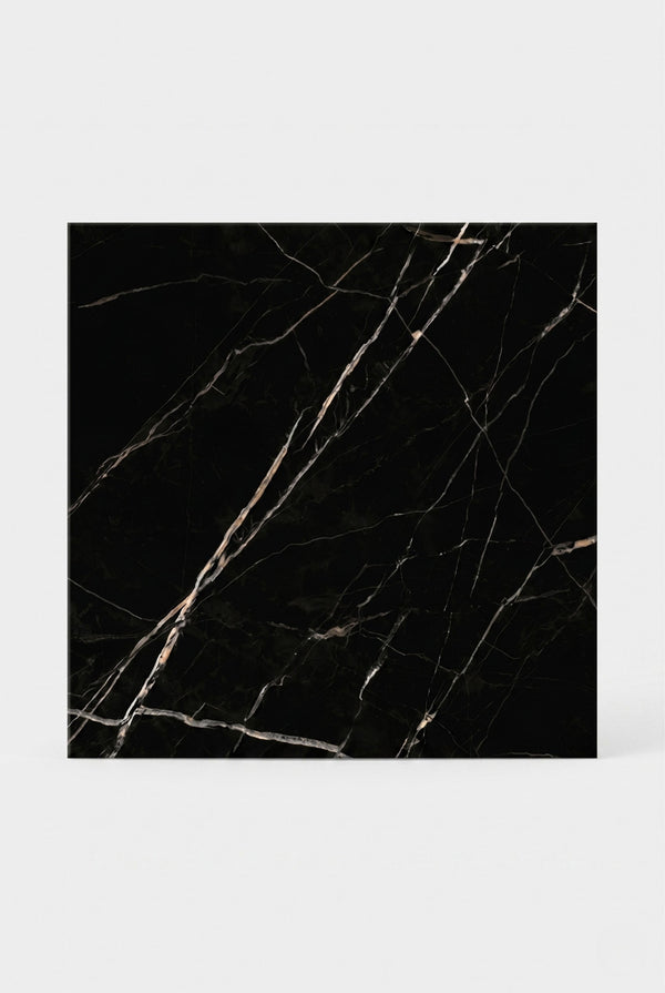 SPC Klick-Vinylboden - Calacatta Schwarz - Marmoroptik - 60 x 60 cm