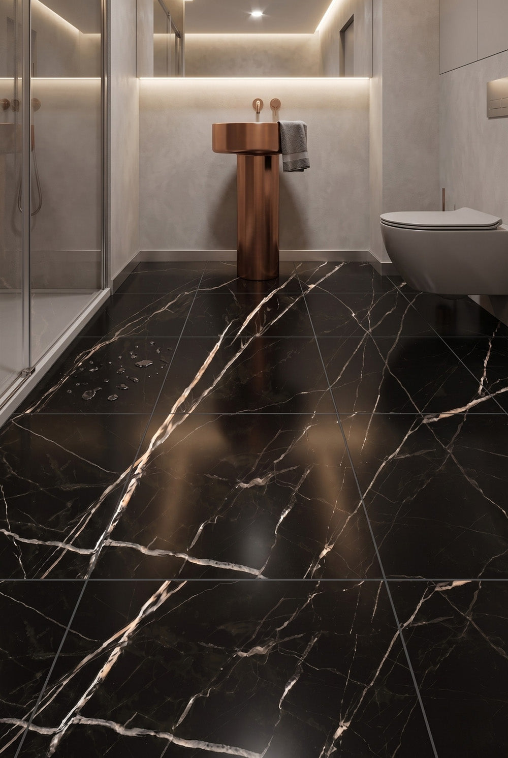 SPC-klikvinylvloer - Calacatta Zwart - Marmerlook - 60 x 60 cm