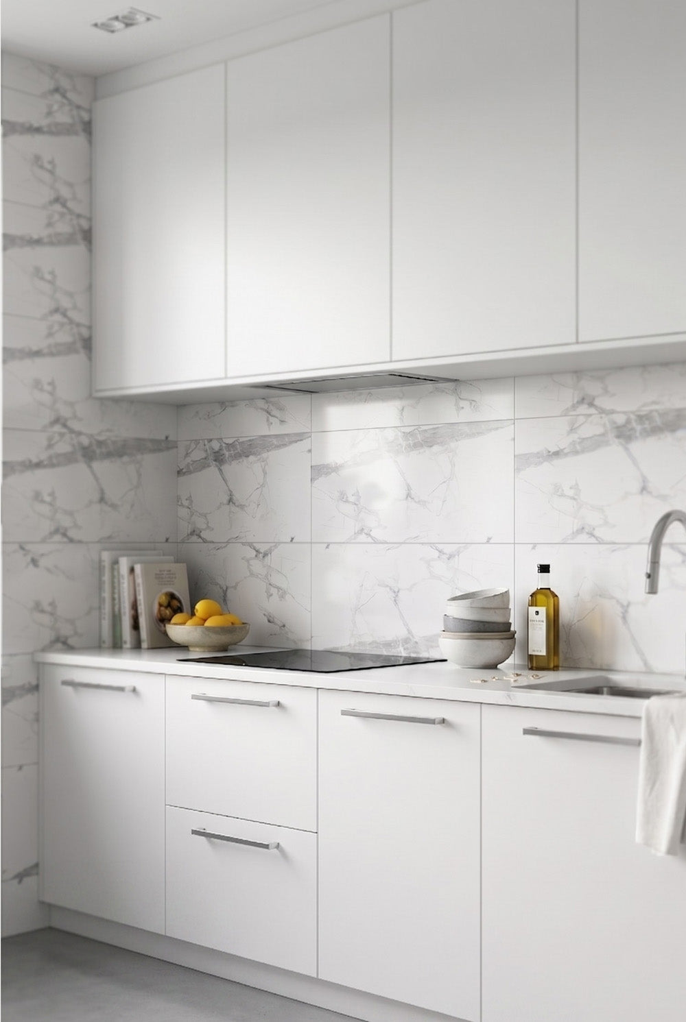 SPC-wandpaneel - Calacatta Snow - marmerlook - 60 x 120 cm