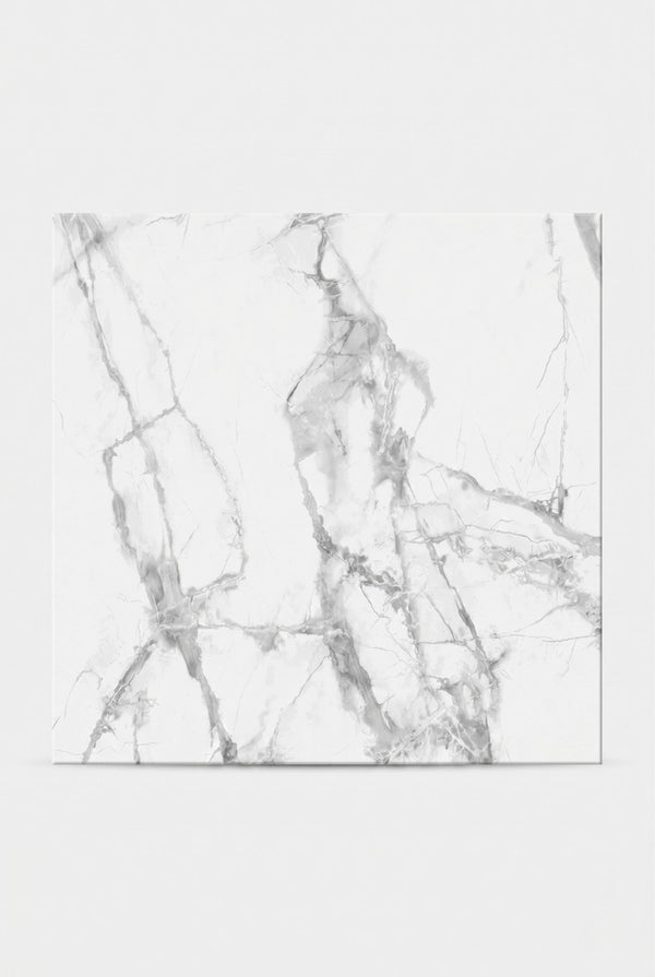 SPC Klick-Vinylboden - Calacatta Snow - Marmoroptik - 60 x 60 cm