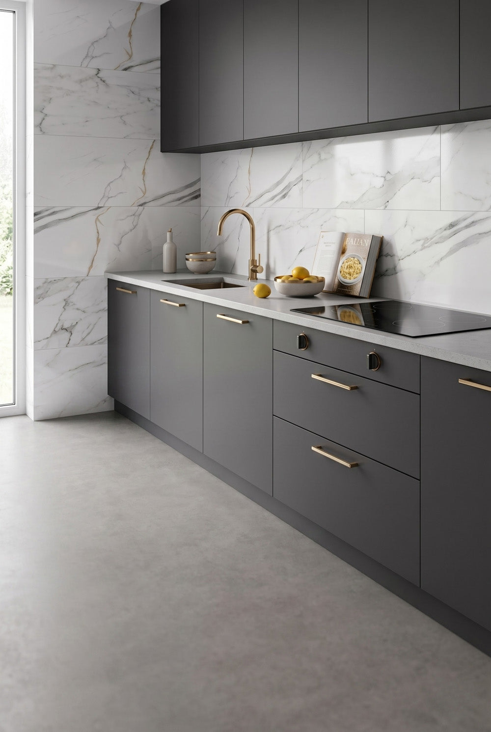 SPC-wandpaneel - Calacatta wit - marmerlook - 60 x 120 cm