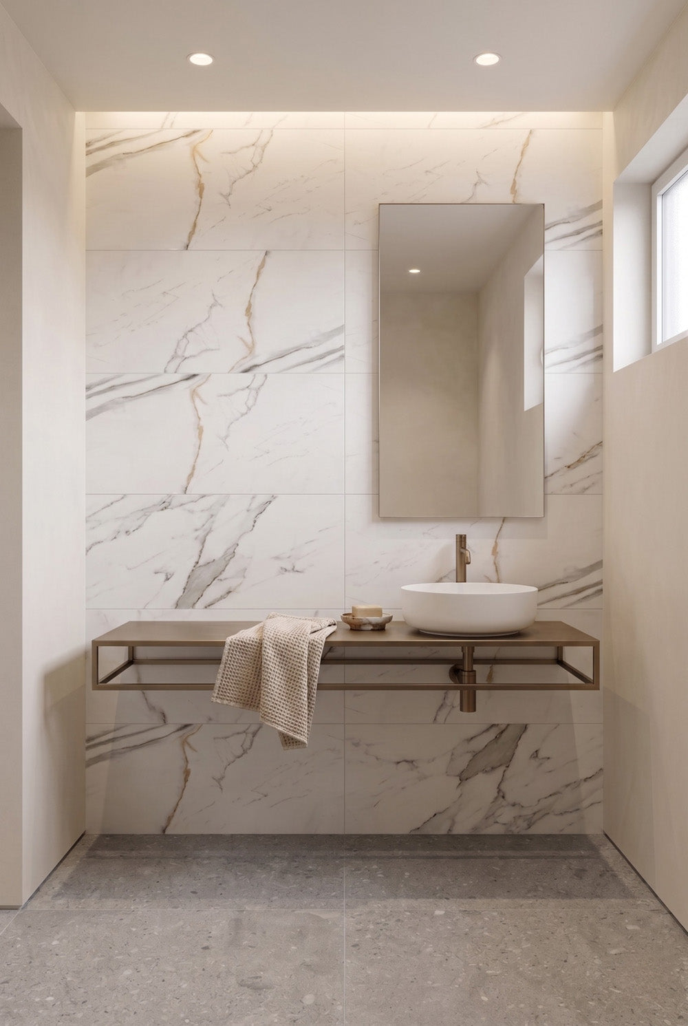 SPC-wandpaneel - Calacatta wit - marmerlook - 60 x 120 cm