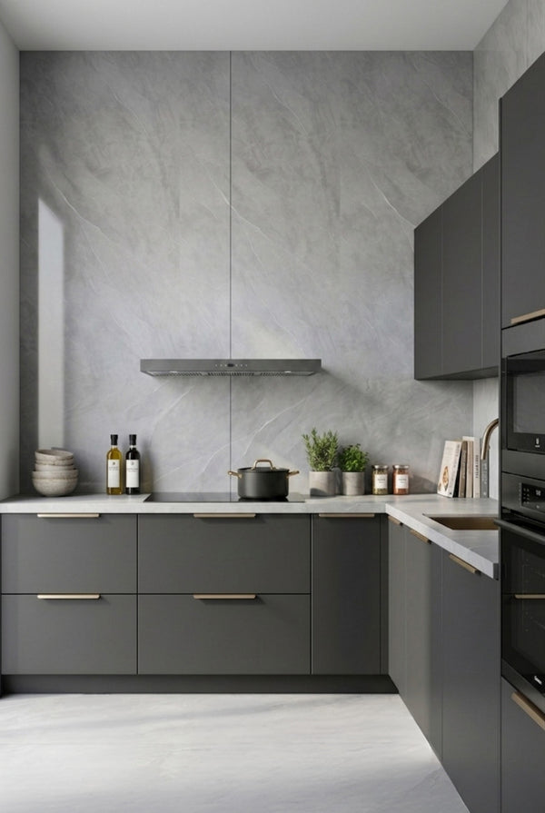 SPC-Wandpaneel - Carrara Grau (Matt) - Marmoroptik - 120 x 260 cm