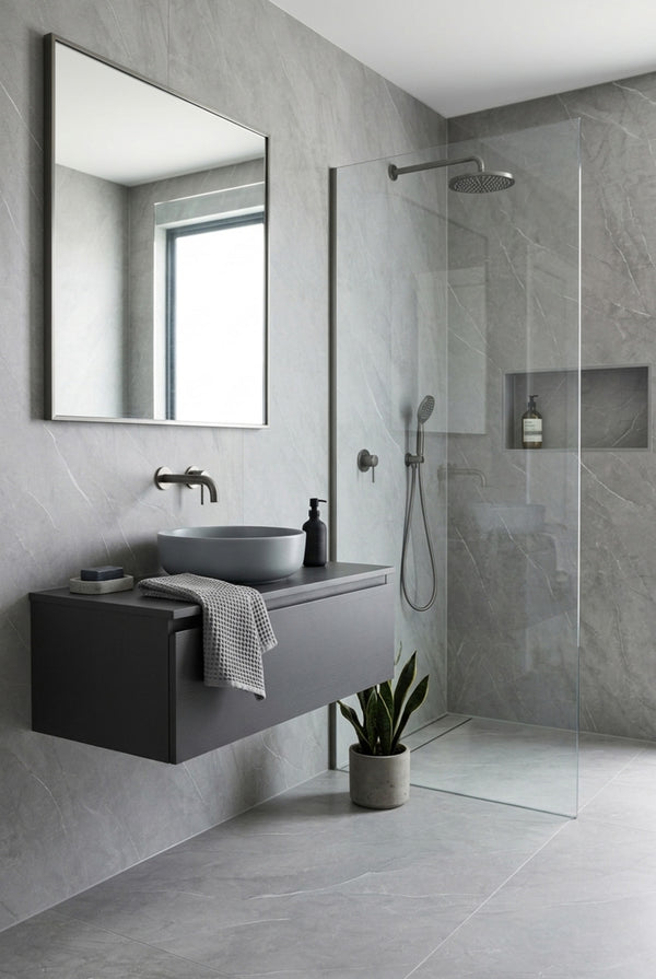 SPC-Wandpaneel - Carrara Grau (Matt) - Marmoroptik - 120 x 260 cm