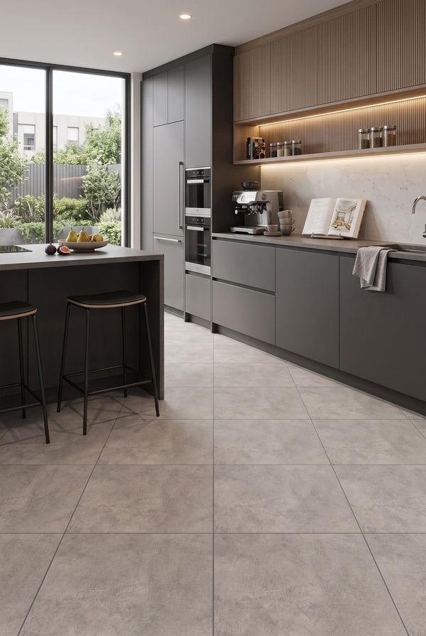 SPC Klick-Vinylboden - Concrete Beige - Betonoptik - 60 x 60 cm