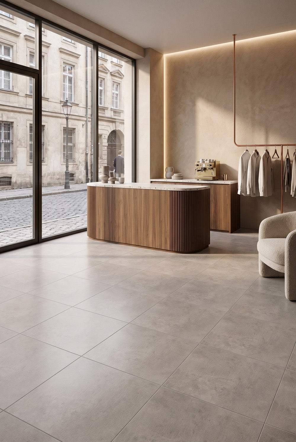 SPC Klik PVC Vloer - Concrete Beige - Betonlook - 60 x 60 cm