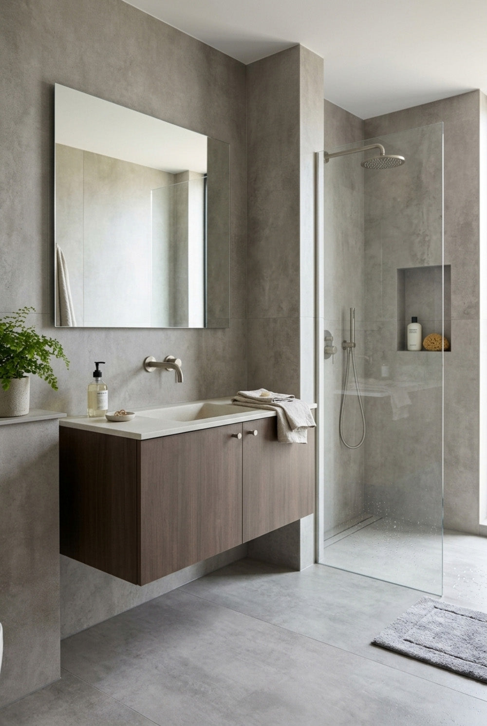 SPC-wandpaneel - Concrete Beige (mat) - betonlook - 120 x 260 cm