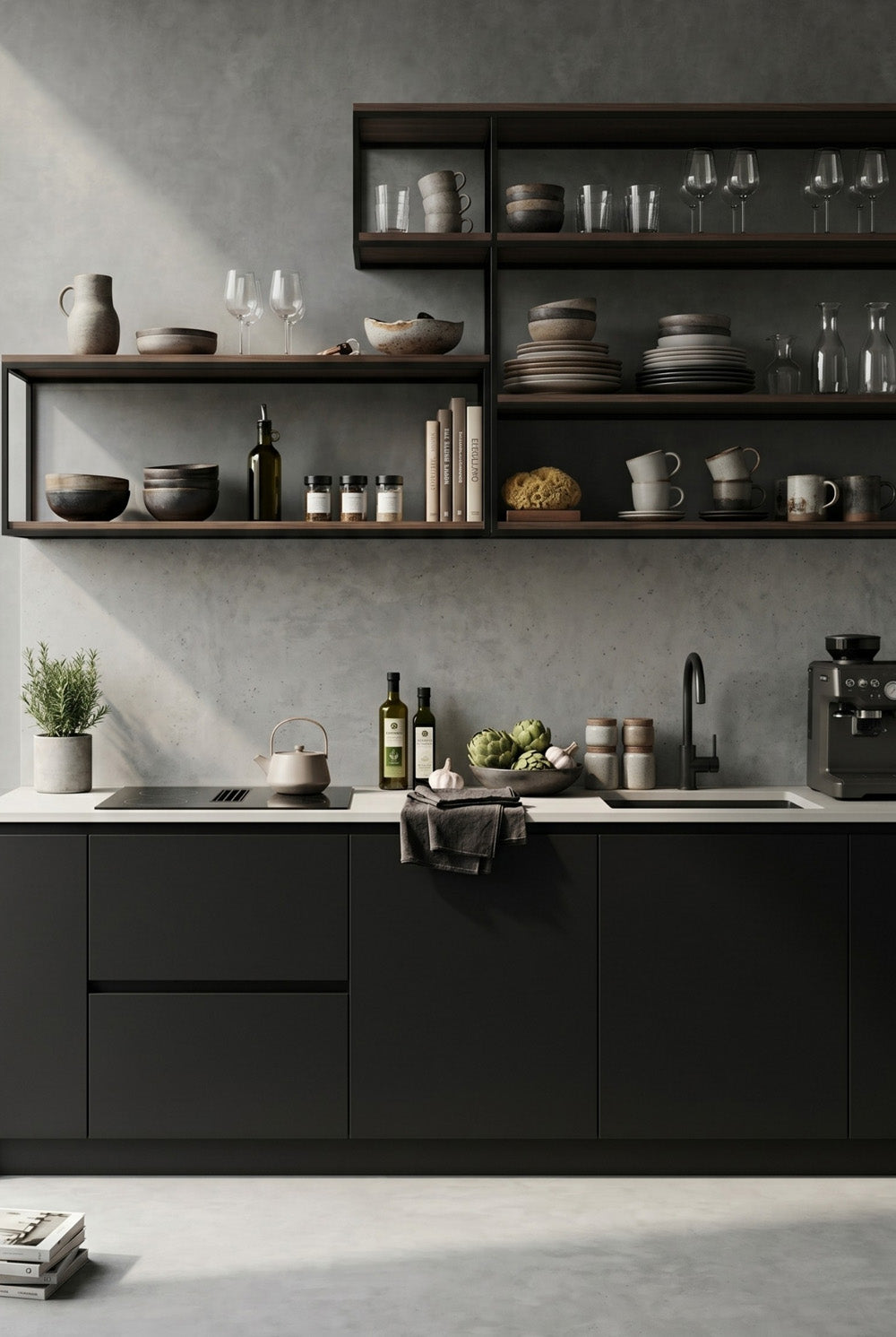 SPC-Wandpaneel - Concrete Grey - Betonoptik - 120 x 260 cm