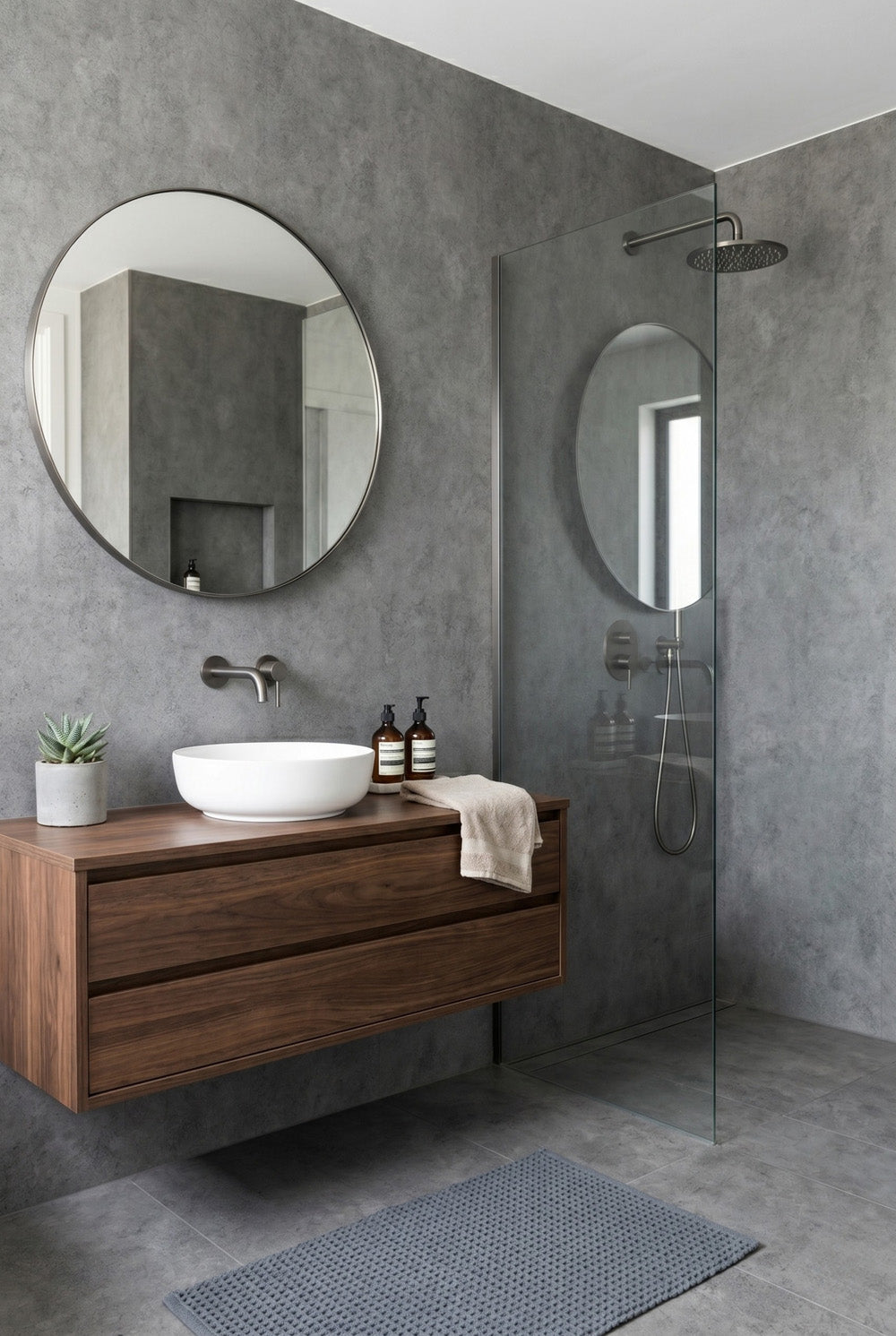 SPC-Wandpaneel - Concrete Grey - Betonoptik - 120 x 260 cm