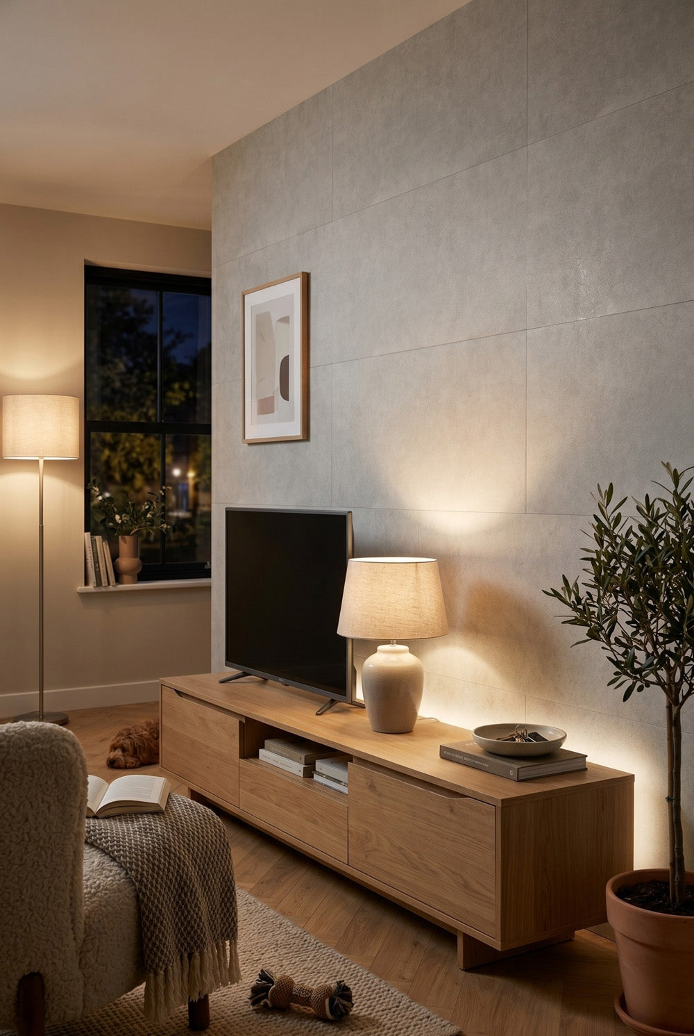 SPC wandpaneel - Concrete Light - Betonlook - 60 x 120 cm