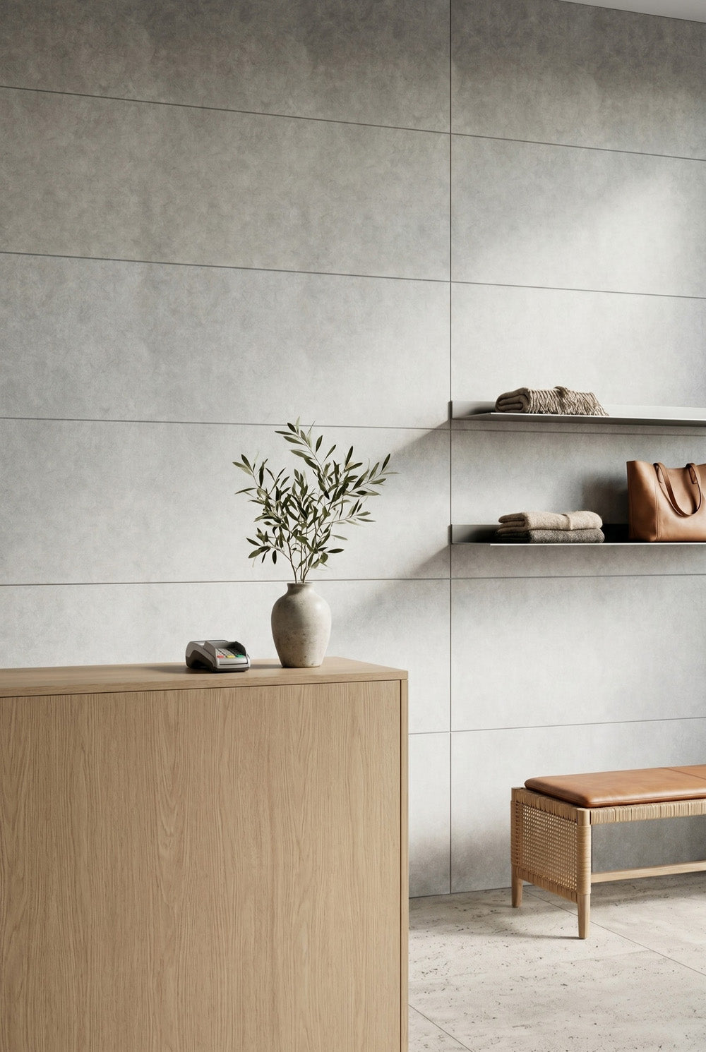 SPC wandpaneel - Concrete Light - Betonlook - 60 x 120 cm