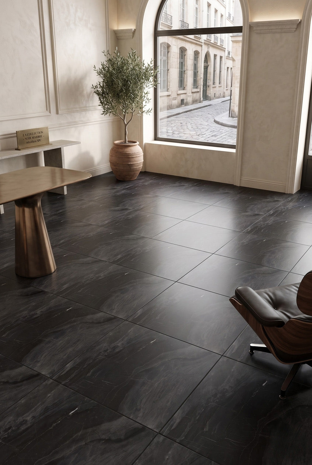 SPC klikvinylvloer - Dark Stone - Marmerlook - 60 x 60 cm