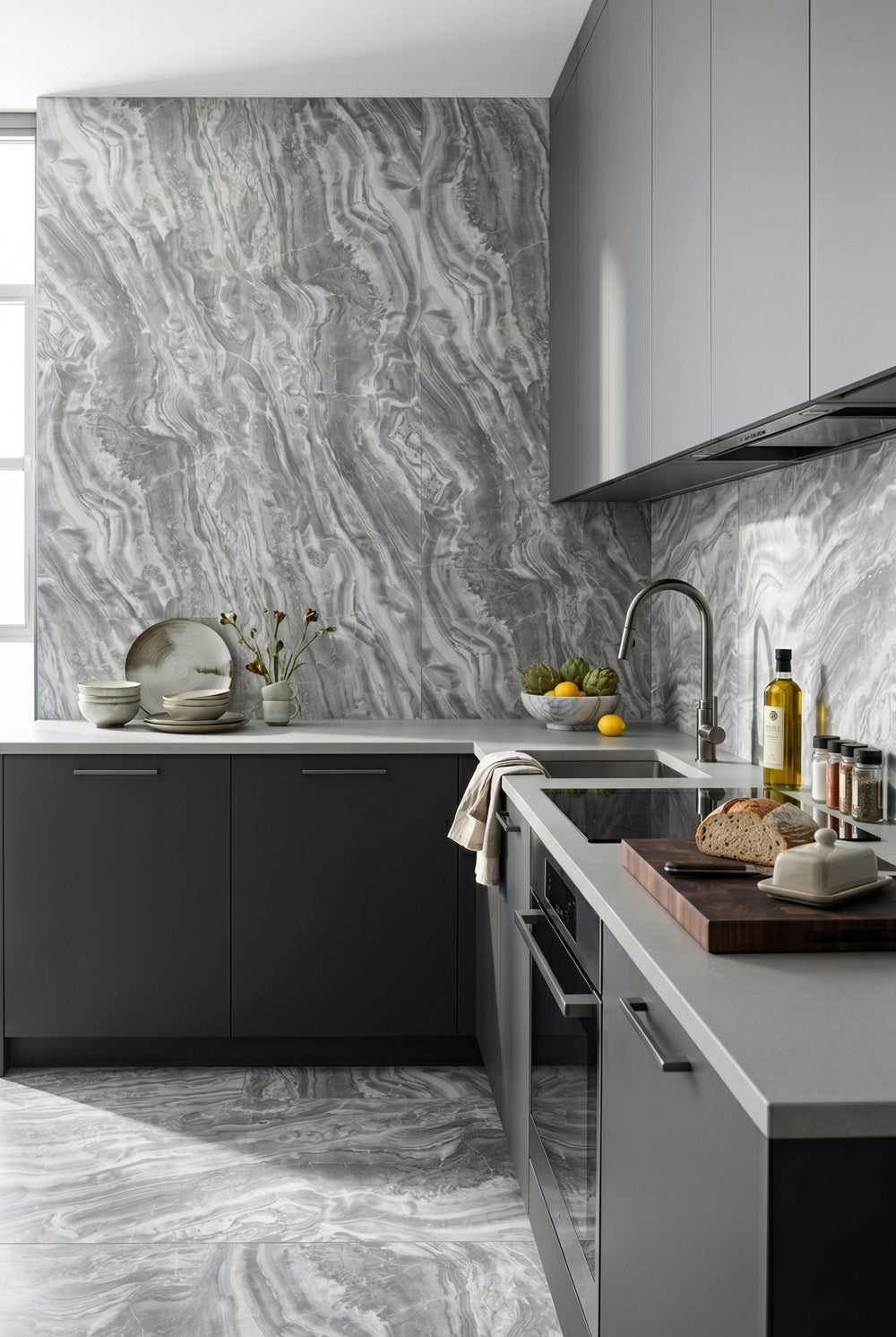 SPC-Wandpaneel - Light Onyx (Matt) - Marmoroptik - 96 x 280 cm