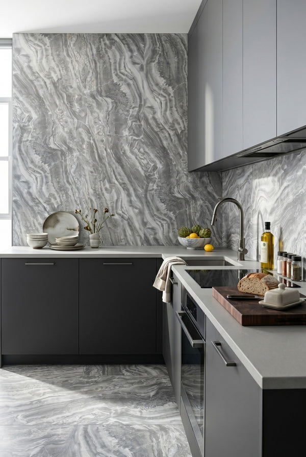 SPC-Wandpaneel - Light Onyx (Matt) - Marmoroptik - 96 x 280 cm