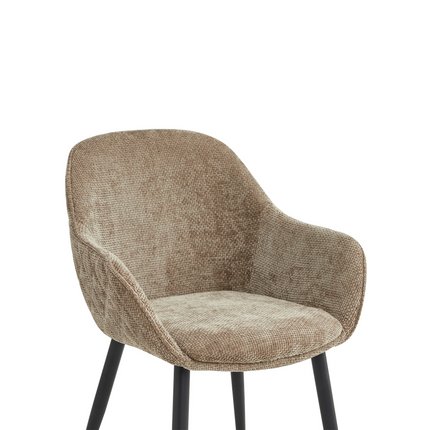 2 Stück Esszimmerstuhl - Metropol - Taupe - Linen