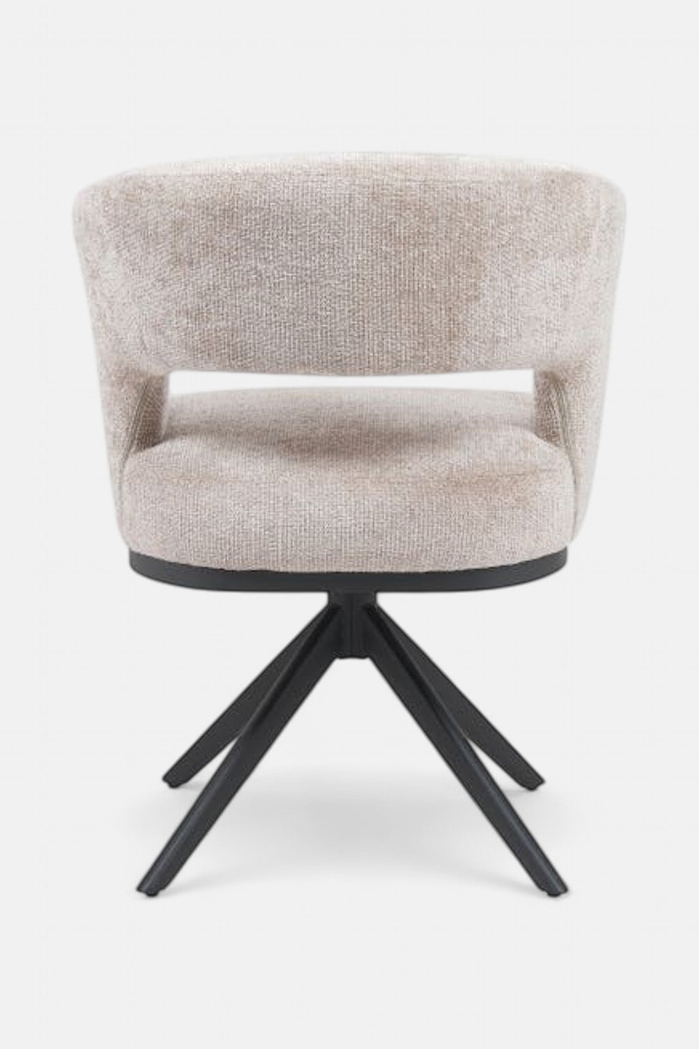 Vera Draaibare Eetkamerstoel - Beige Chenille - 360 Graden