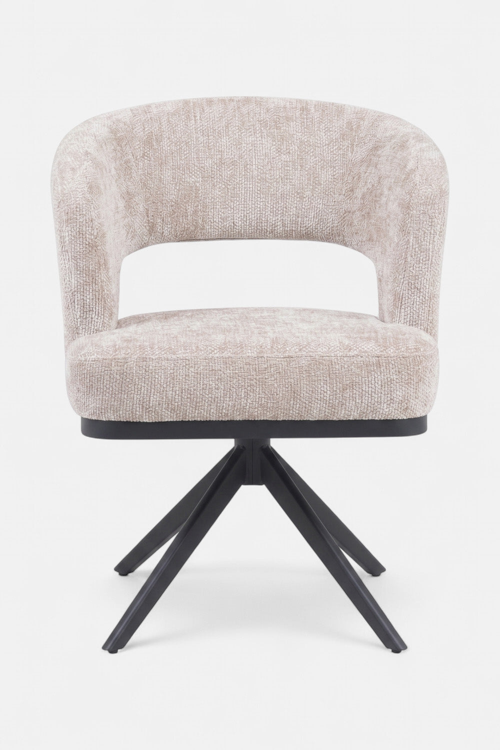 Vera Draaibare Eetkamerstoel - Beige Chenille - 360 Graden