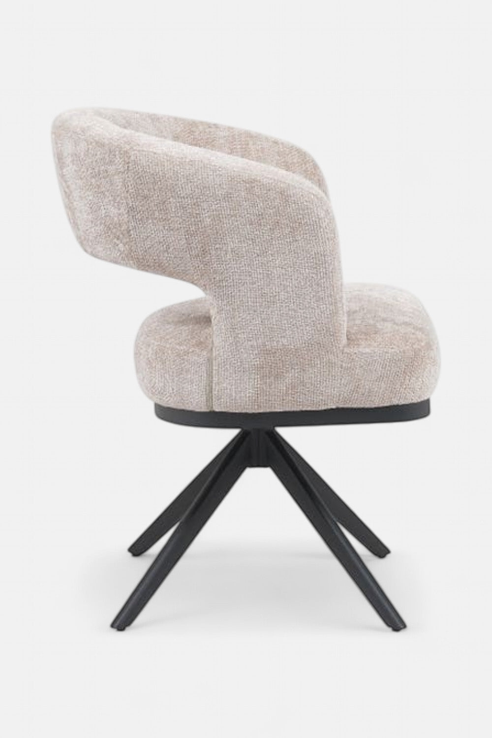 Vera Draaibare Eetkamerstoel - Beige Chenille - 360 Graden