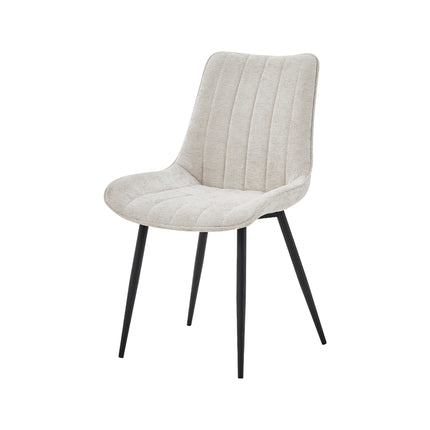 2 Stück Esszimmerstuhl - Verta - Beige - Chenille