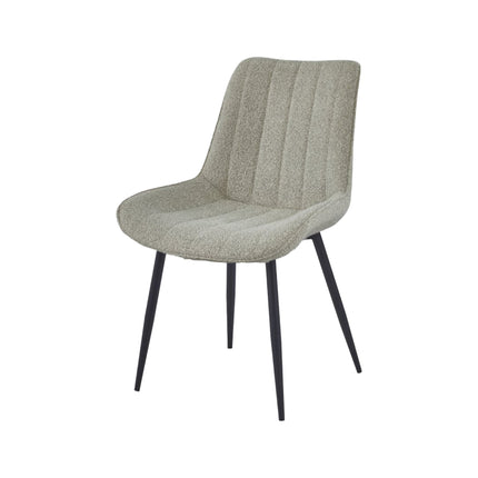 2 Stück Esszimmerstuhl - Verta - Beige - Bouclé Fabric