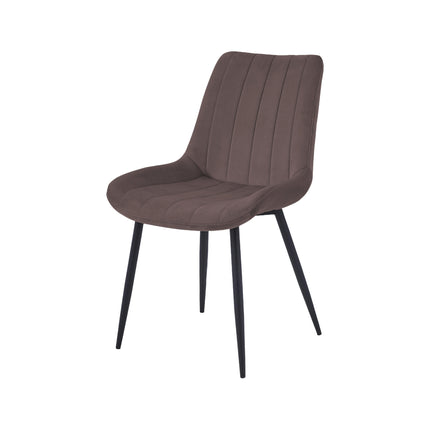 2 Stück Esszimmerstuhl - Verta - Braun - Samt