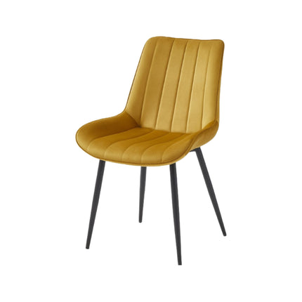 2 Stück Esszimmerstuhl - Verta - Gold - Samt