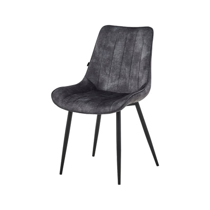 2 Stück Esszimmerstuhl - Verta - Dunkel Grau - Adoré Samt
