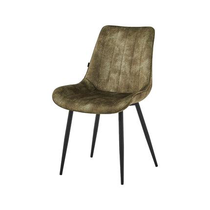 2 Stück Esszimmerstuhl - Verta - Grün - Adoré Samt