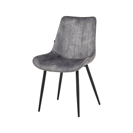 2 Stück Esszimmerstuhl - Verta - Licht Grau - Adoré Samt