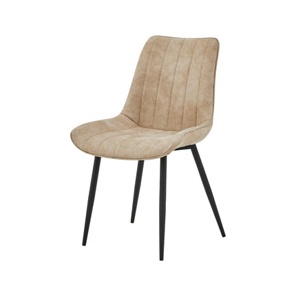 2 Stück Esszimmerstuhl - Verta - Beige - Mikrofaser