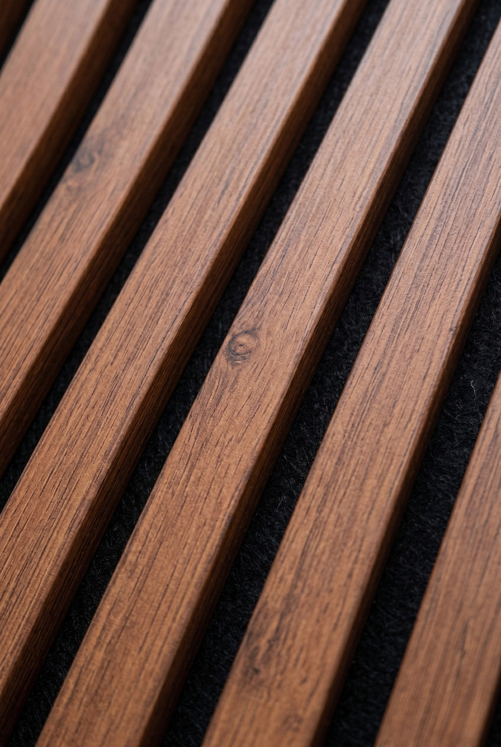 Walnoot - MDF & vilt & 3-zijdig fineer - akoestische panelen - 60 x 270 x 2 cm