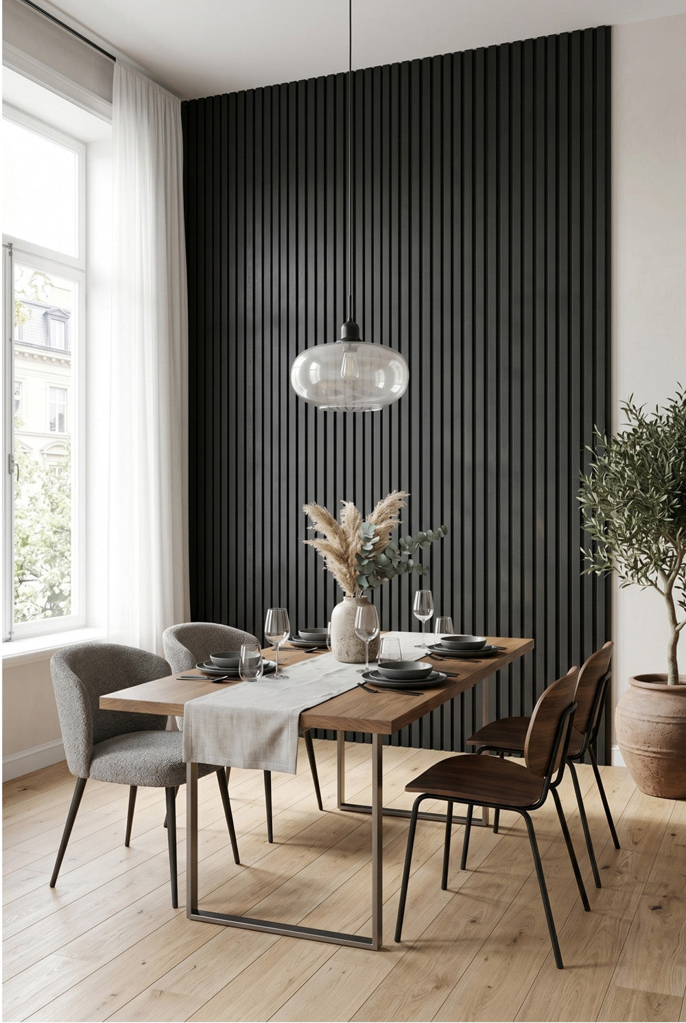 Bardage en plastique WPC - Noir aspect bois