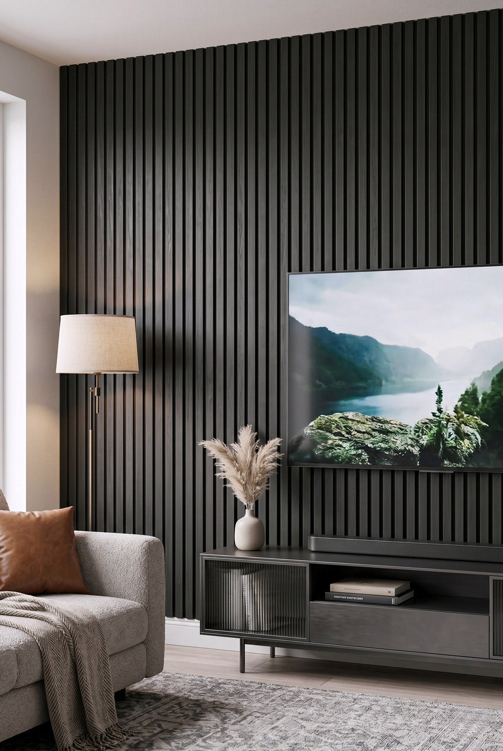 Bardage en plastique WPC - Noir aspect bois