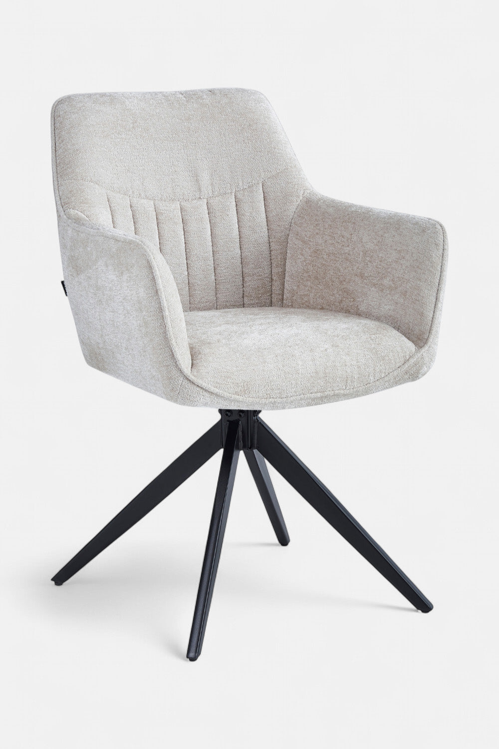 Yade Draaibare Eetkamerstoel - Beige Chenille - 180 Graden