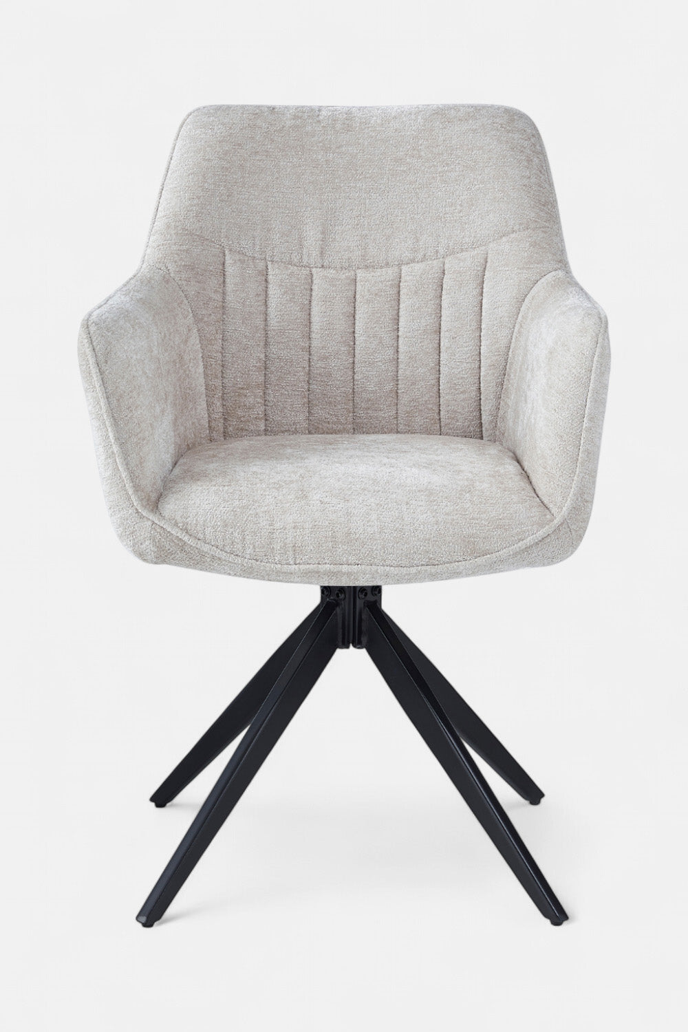Yade Draaibare Eetkamerstoel - Beige Chenille - 180 Graden