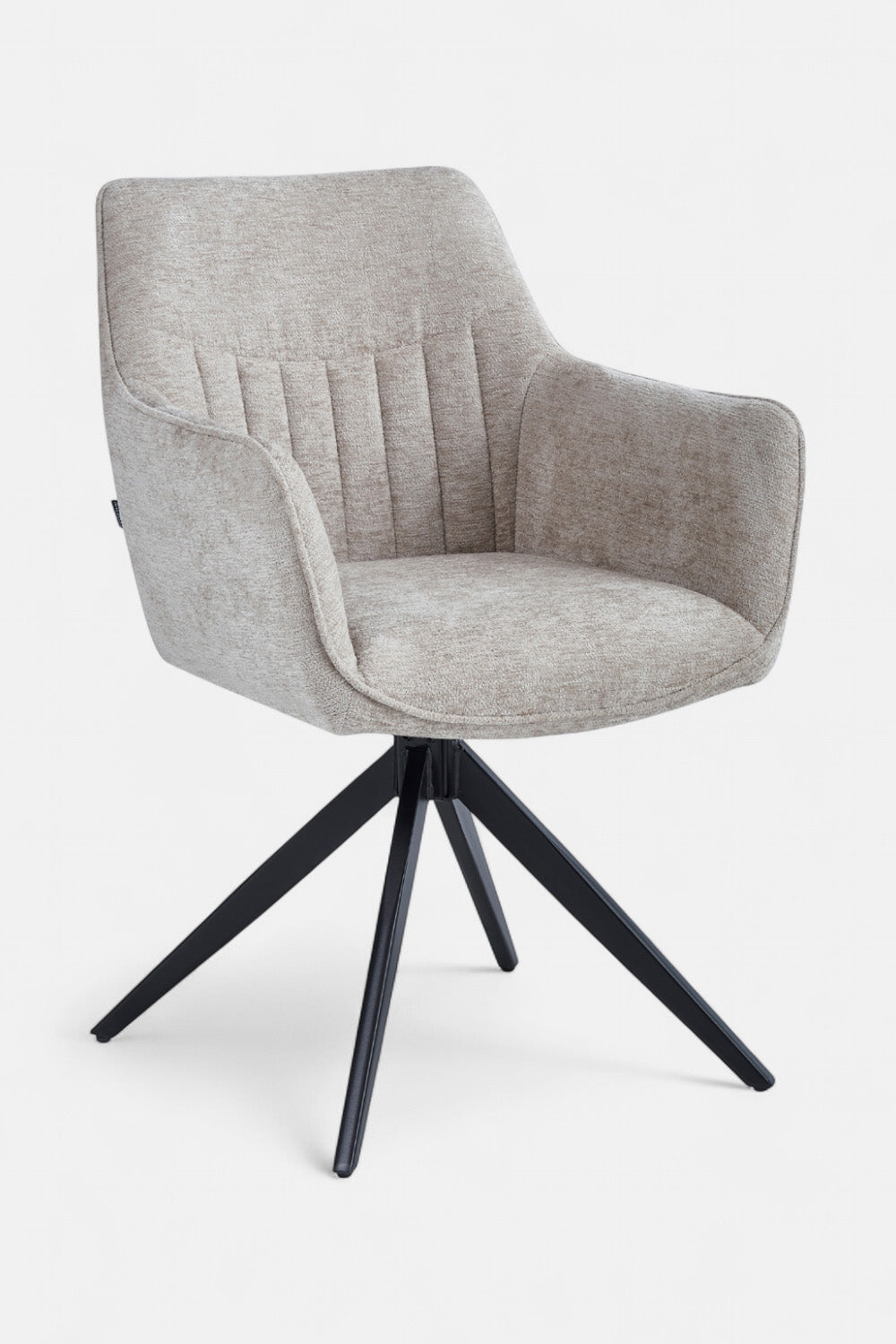 Yade Draaibare Eetkamerstoel - Taupe Chenille - 180 graden