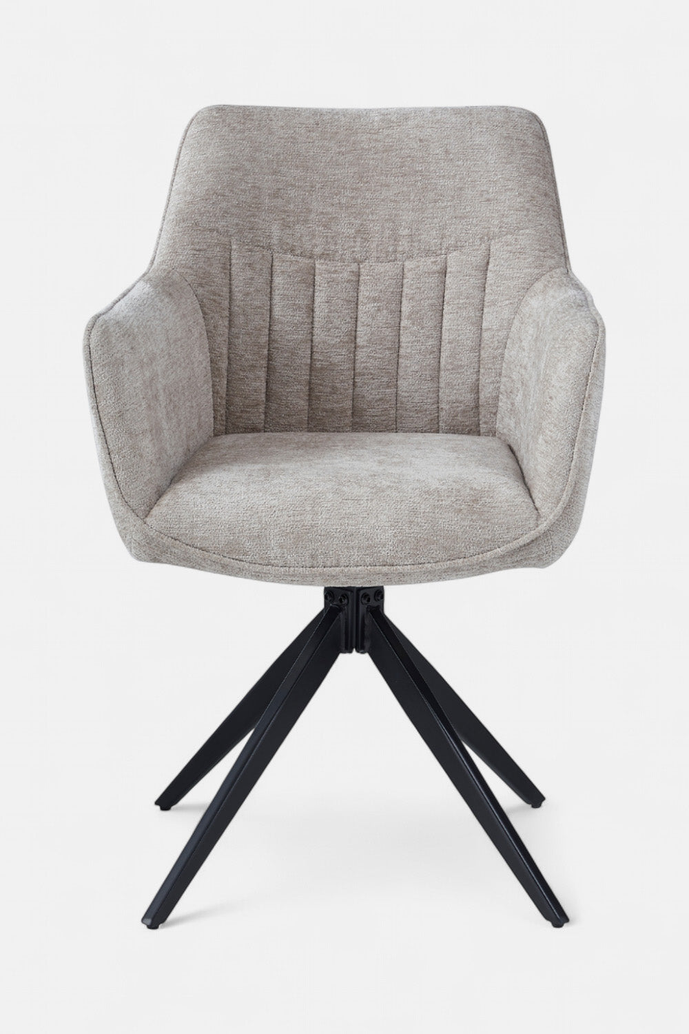 Yade Draaibare Eetkamerstoel - Taupe Chenille - 180 graden