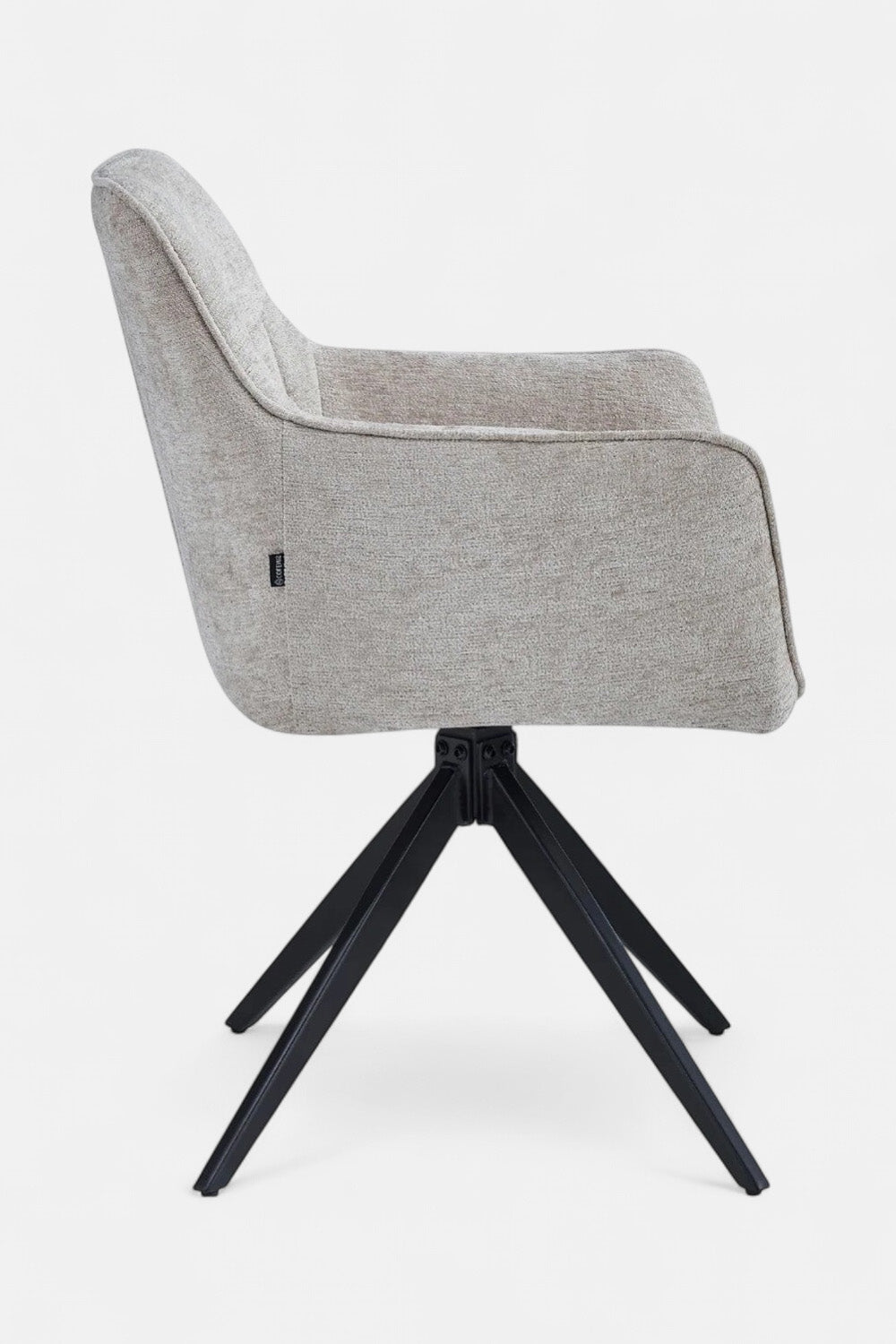 Yade Draaibare Eetkamerstoel - Taupe Chenille - 180 graden